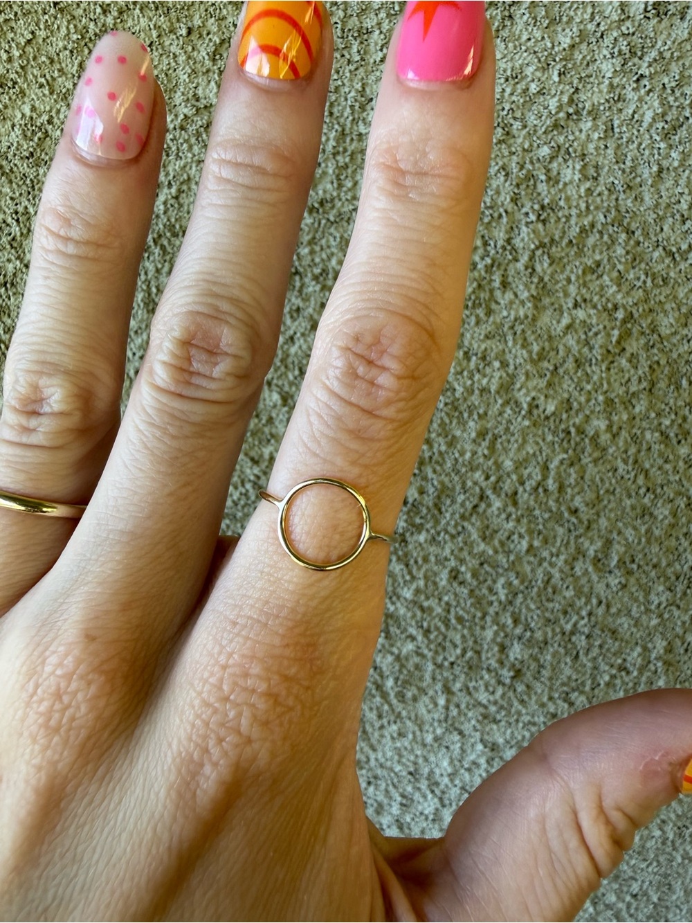 Dainty 14 K yellow gold Bony Levy Circle Ring SIZE 7